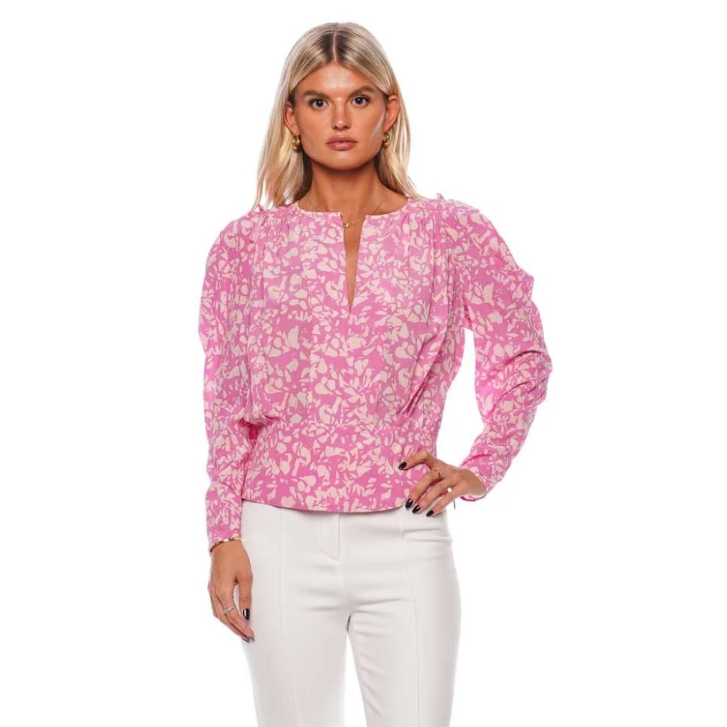 Isabel Marant Zarga Pink Floral Silk Blend Top